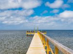 The private fishing pier has a 30 ft by 10 ft t-head and a 1000 watt above water green light